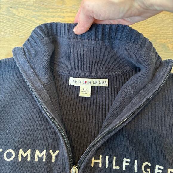 Tommy Hilfiger Quarter Zip Embroidered Knit Sweater - Picture 2 of 8